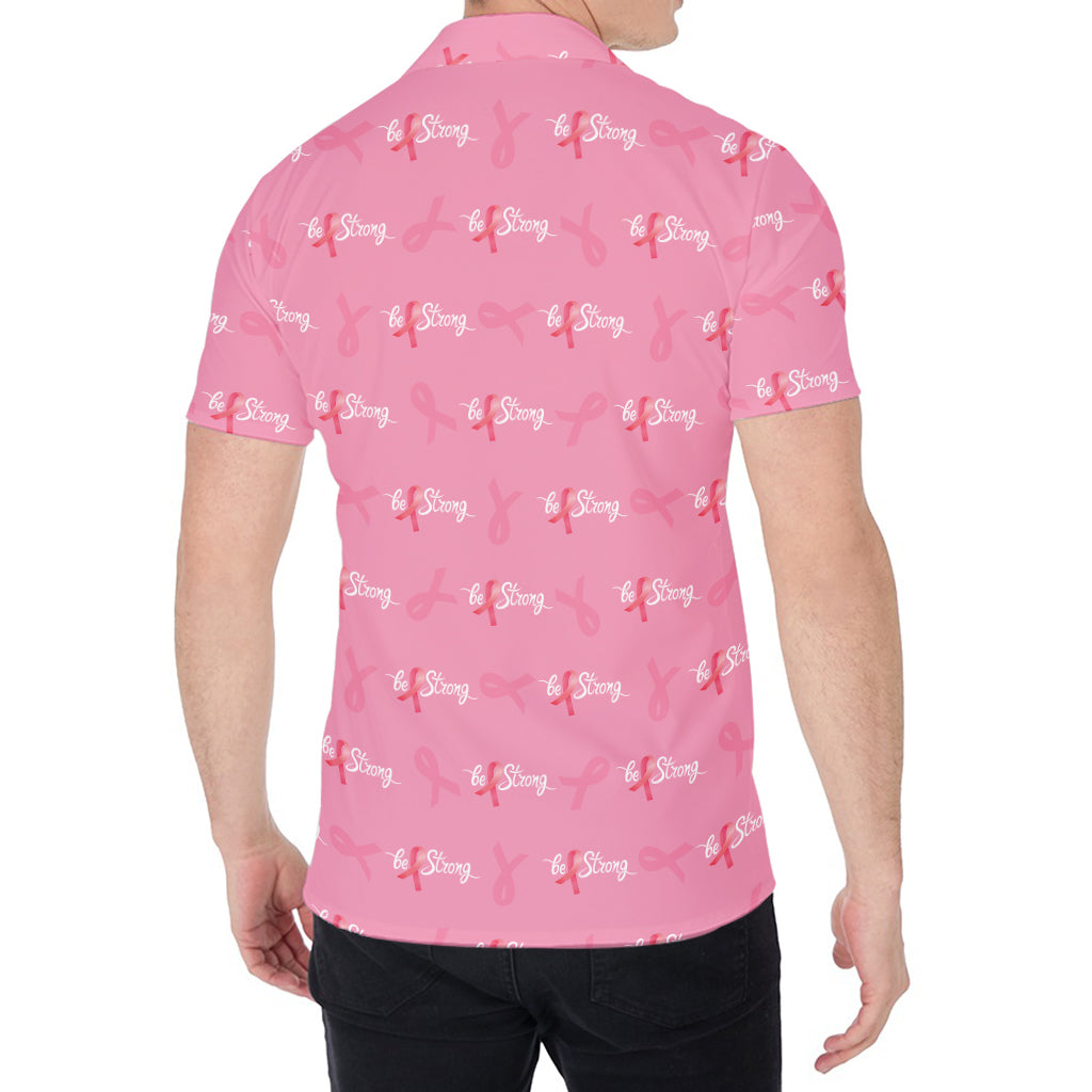 Be Strong Breast Cancer Pattern Print Men's Shirt