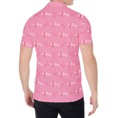 Be Strong Breast Cancer Pattern Print Men's Shirt
