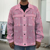 Be Strong Breast Cancer Pattern Print Men's Shirt Jacket