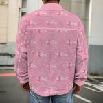 Be Strong Breast Cancer Pattern Print Men's Shirt Jacket