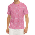 Be Strong Breast Cancer Pattern Print Men's Short Sleeve Rash Guard