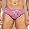 Be Strong Breast Cancer Pattern Print Men's Swim Briefs