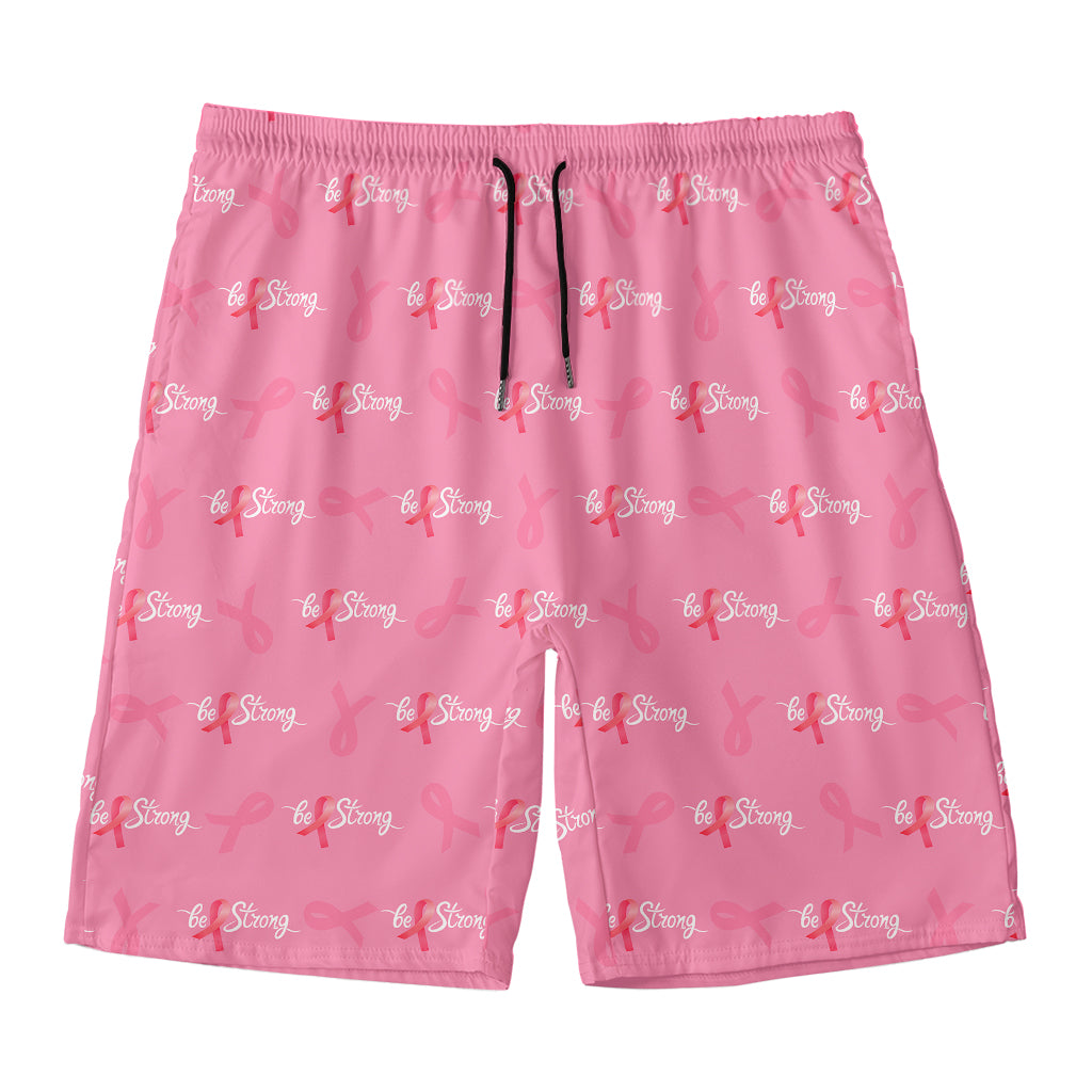 Be Strong Breast Cancer Pattern Print Men's Swim Trunks
