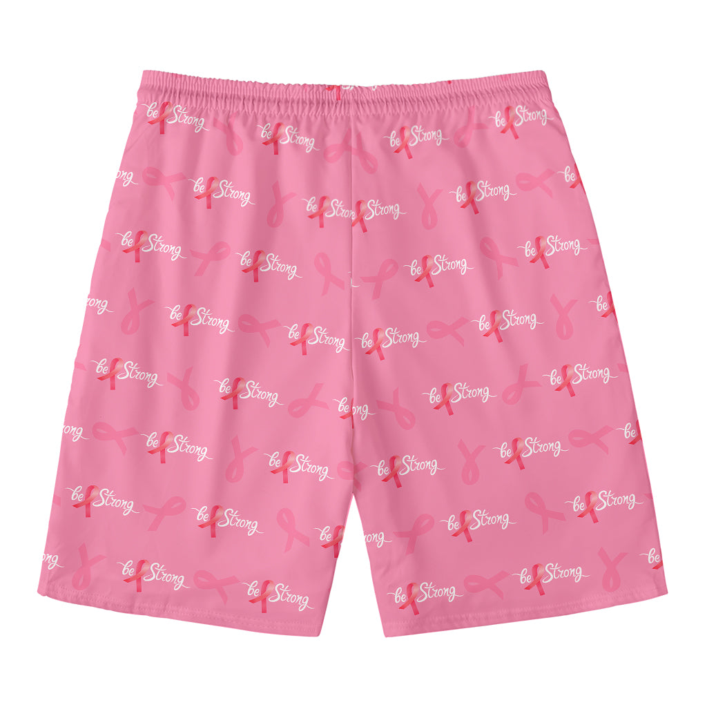 Be Strong Breast Cancer Pattern Print Men's Swim Trunks