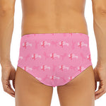 Be Strong Breast Cancer Pattern Print Men's Triangle Swim Briefs