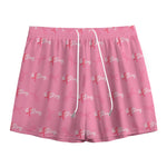Be Strong Breast Cancer Pattern Print Mesh Shorts