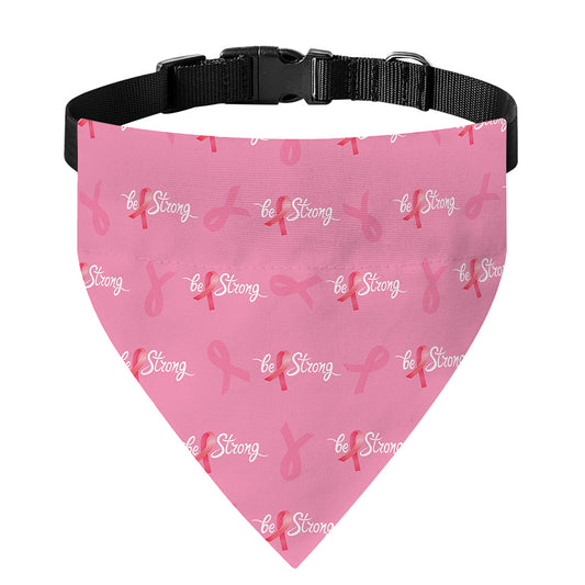 Be Strong Breast Cancer Pattern Print Over The Collar Dog Bandana