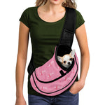 Be Strong Breast Cancer Pattern Print Pet Sling Carrier