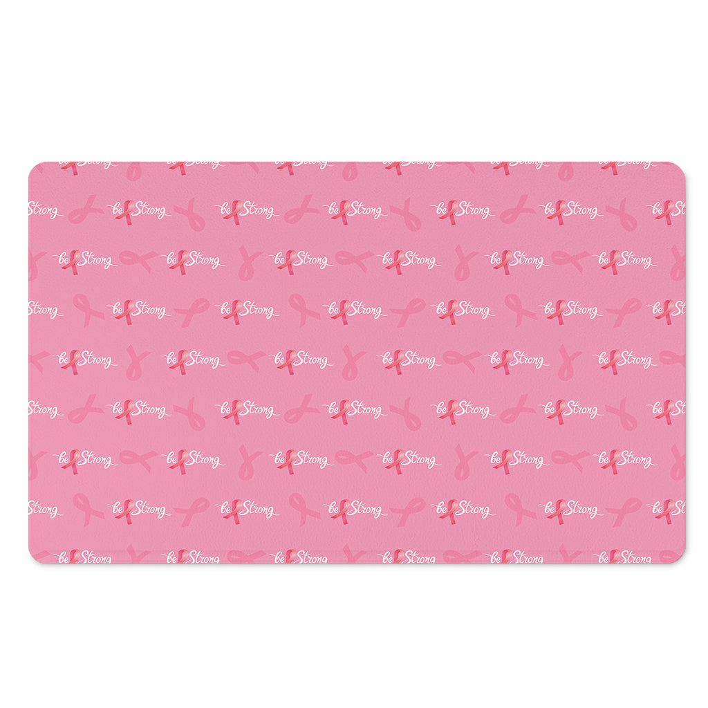 Be Strong Breast Cancer Pattern Print Polyester Doormat