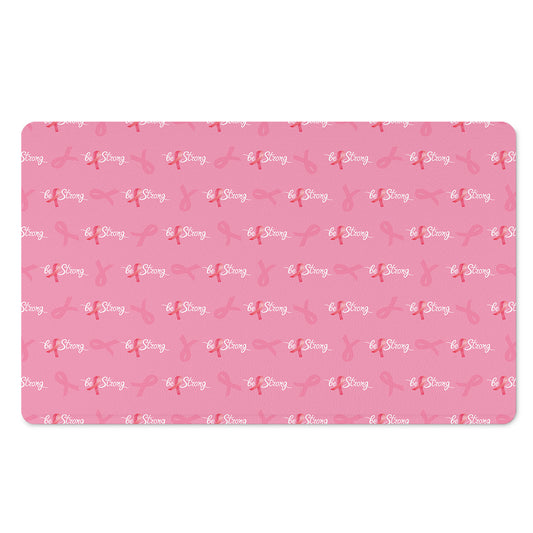 Be Strong Breast Cancer Pattern Print Polyester Doormat