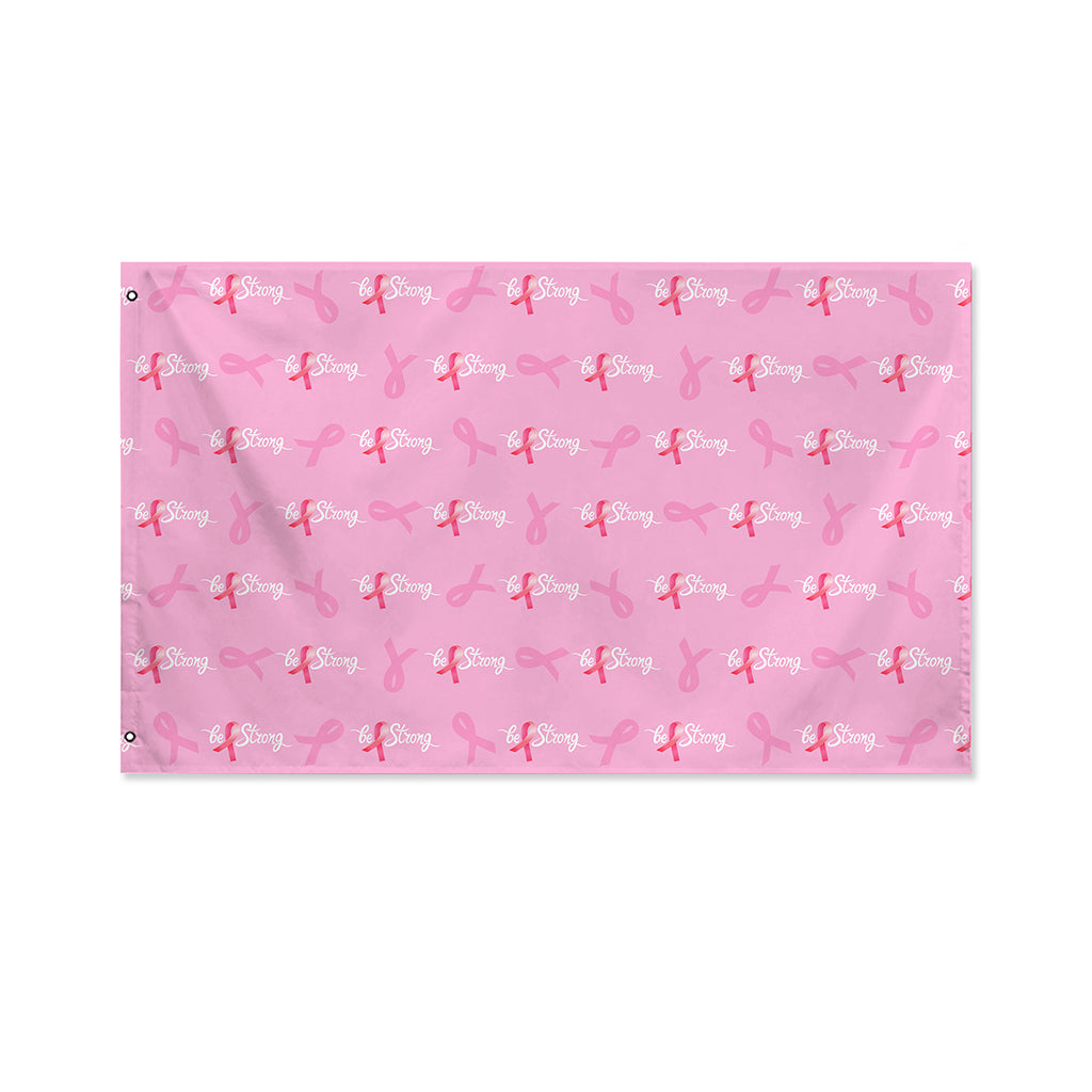 Be Strong Breast Cancer Pattern Print Polyester Flag