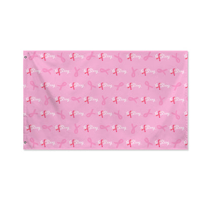 Be Strong Breast Cancer Pattern Print Polyester Flag