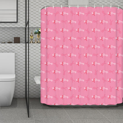 Be Strong Breast Cancer Pattern Print Polyester Shower Curtain
