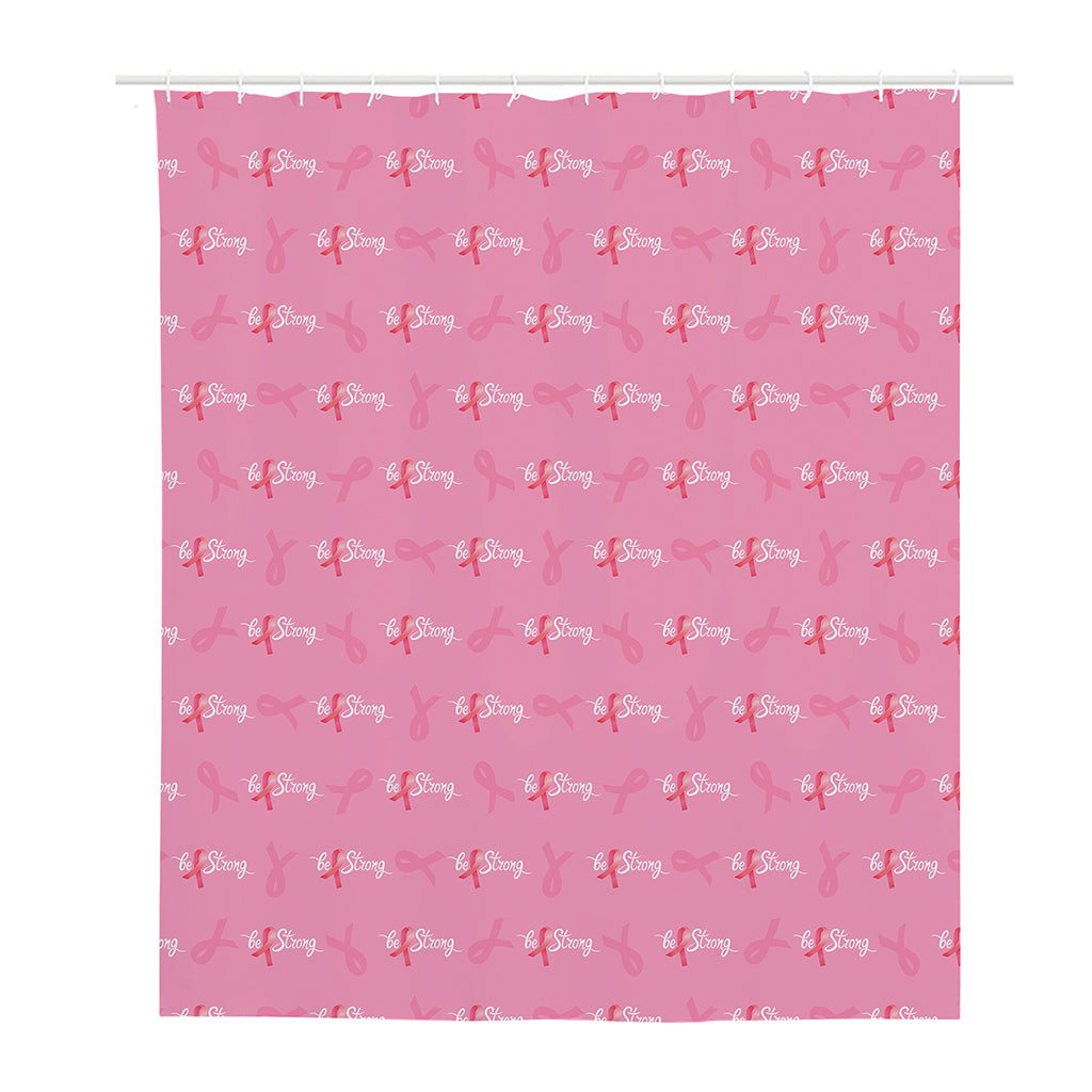Be Strong Breast Cancer Pattern Print Polyester Shower Curtain
