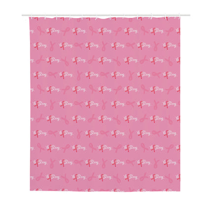 Be Strong Breast Cancer Pattern Print Polyester Shower Curtain