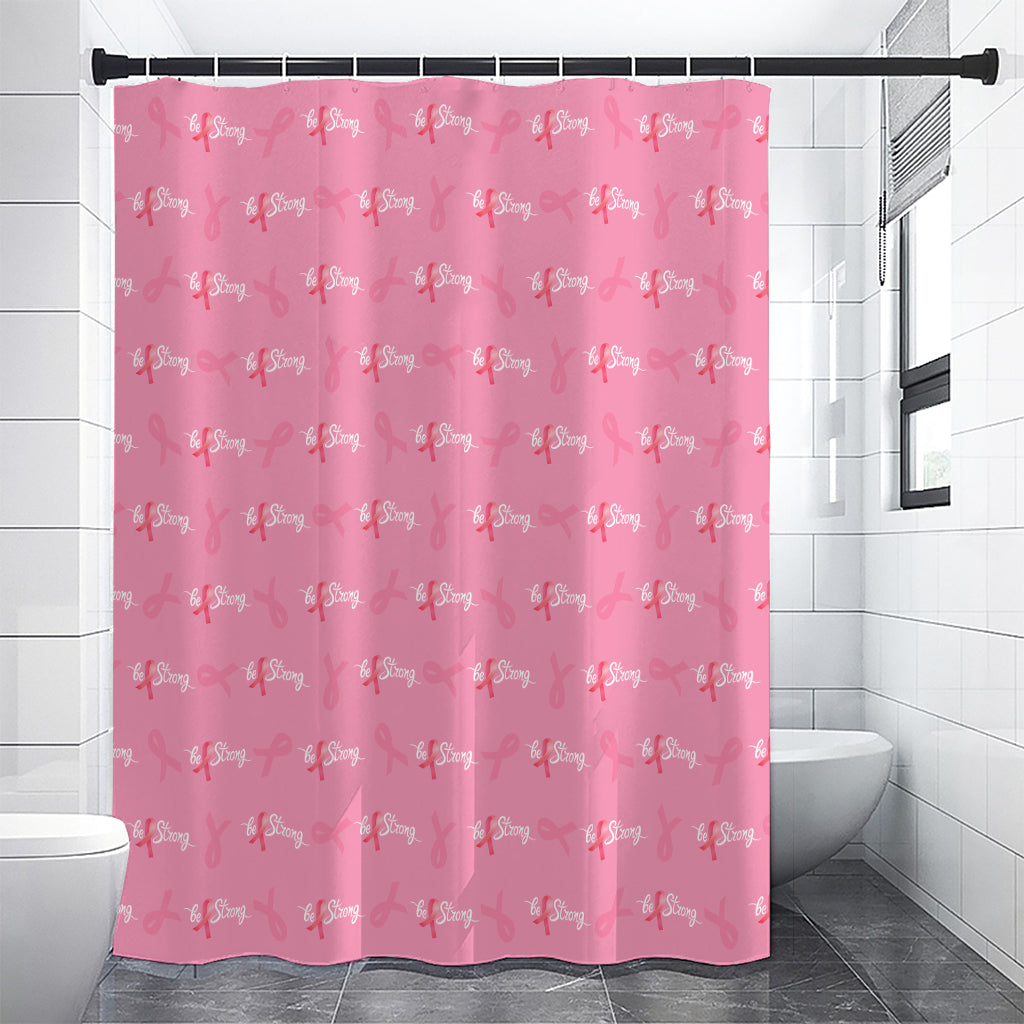 Be Strong Breast Cancer Pattern Print Premium Shower Curtain