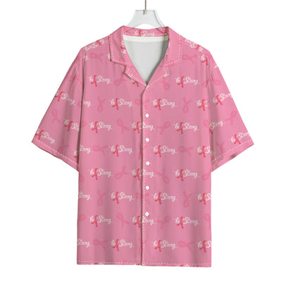Be Strong Breast Cancer Pattern Print Rayon Hawaiian Shirt