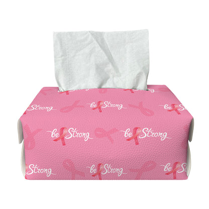 Be Strong Breast Cancer Pattern Print Rectangle Tissue Box Cover