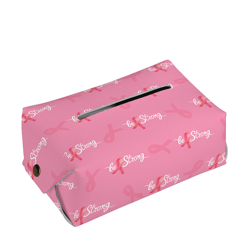 Be Strong Breast Cancer Pattern Print Rectangle Tissue Box Cover