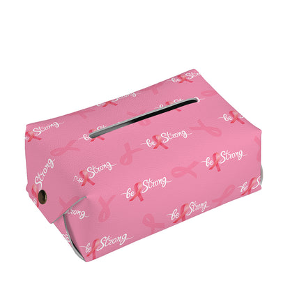 Be Strong Breast Cancer Pattern Print Rectangle Tissue Box Cover