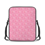 Be Strong Breast Cancer Pattern Print Rectangular Crossbody Bag