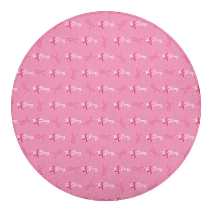 Be Strong Breast Cancer Pattern Print Round Blanket