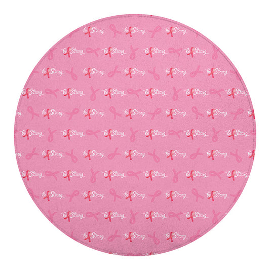 Be Strong Breast Cancer Pattern Print Round Blanket