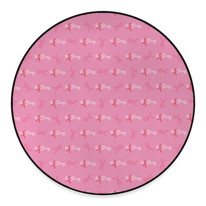 Be Strong Breast Cancer Pattern Print Round Floor Mat