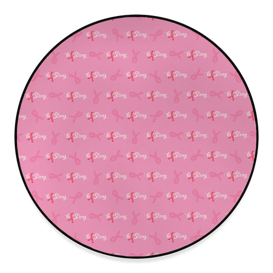 Be Strong Breast Cancer Pattern Print Round Floor Mat