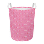 Be Strong Breast Cancer Pattern Print Round Laundry Basket