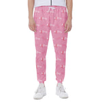 Be Strong Breast Cancer Pattern Print Scuba Joggers