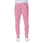 Be Strong Breast Cancer Pattern Print Scuba Joggers