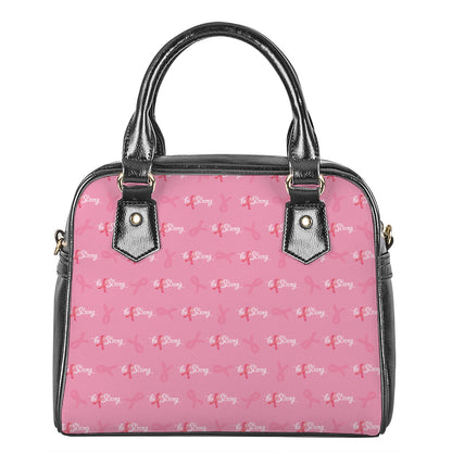 Be Strong Breast Cancer Pattern Print Shoulder Handbag