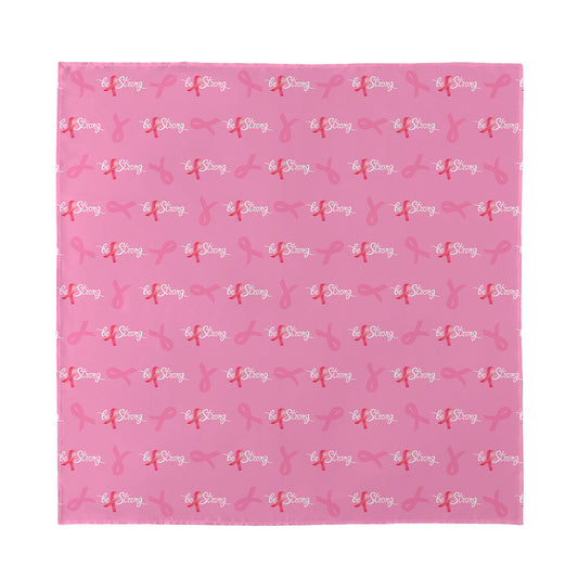 Be Strong Breast Cancer Pattern Print Silk Bandana