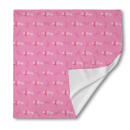 Be Strong Breast Cancer Pattern Print Silk Bandana