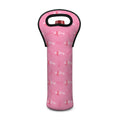 Be Strong Breast Cancer Pattern Print Single Neoprene Wine Tote