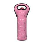 Be Strong Breast Cancer Pattern Print Single Neoprene Wine Tote
