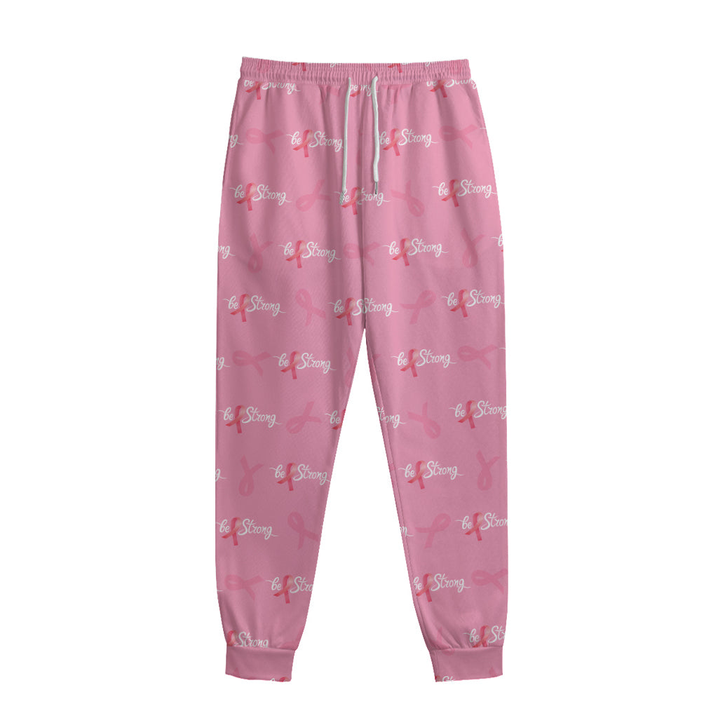 Be Strong Breast Cancer Pattern Print Sweatpants