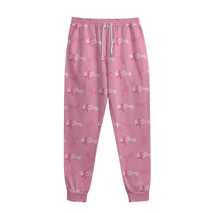 Be Strong Breast Cancer Pattern Print Sweatpants