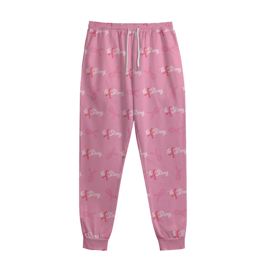 Be Strong Breast Cancer Pattern Print Sweatpants