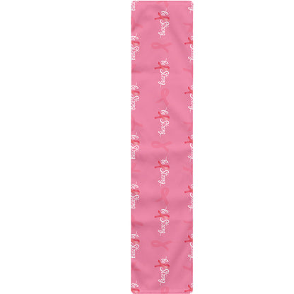Be Strong Breast Cancer Pattern Print Table Runner
