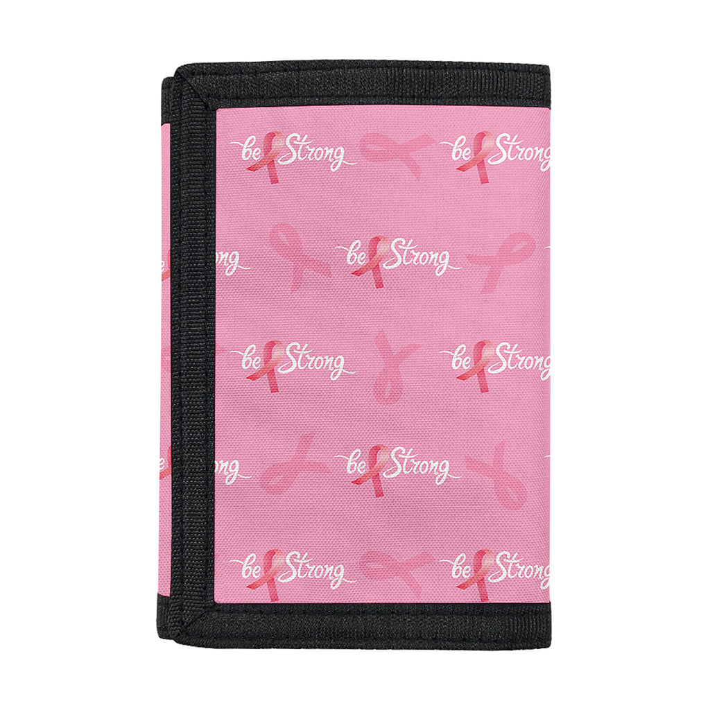 Be Strong Breast Cancer Pattern Print Trifold Wallet