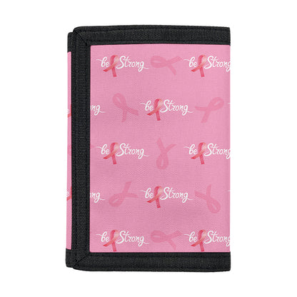 Be Strong Breast Cancer Pattern Print Trifold Wallet
