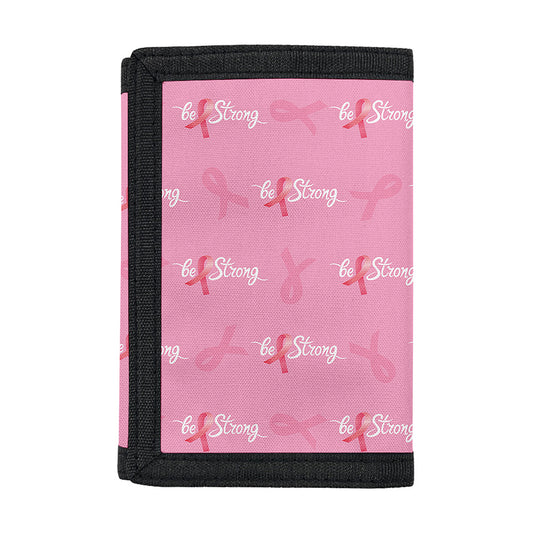 Be Strong Breast Cancer Pattern Print Trifold Wallet