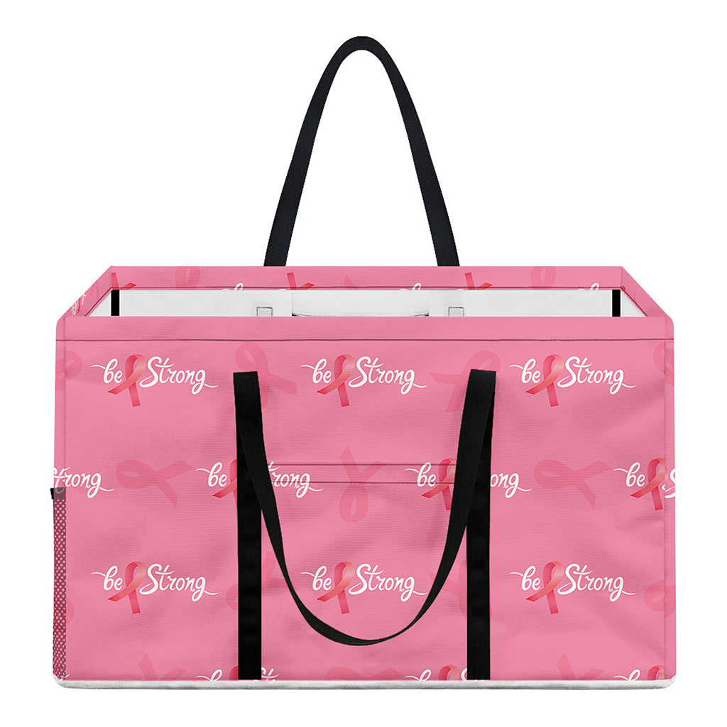 Be Strong Breast Cancer Pattern Print Utility Tote Bag