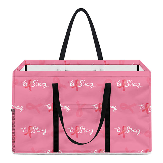 Be Strong Breast Cancer Pattern Print Utility Tote Bag