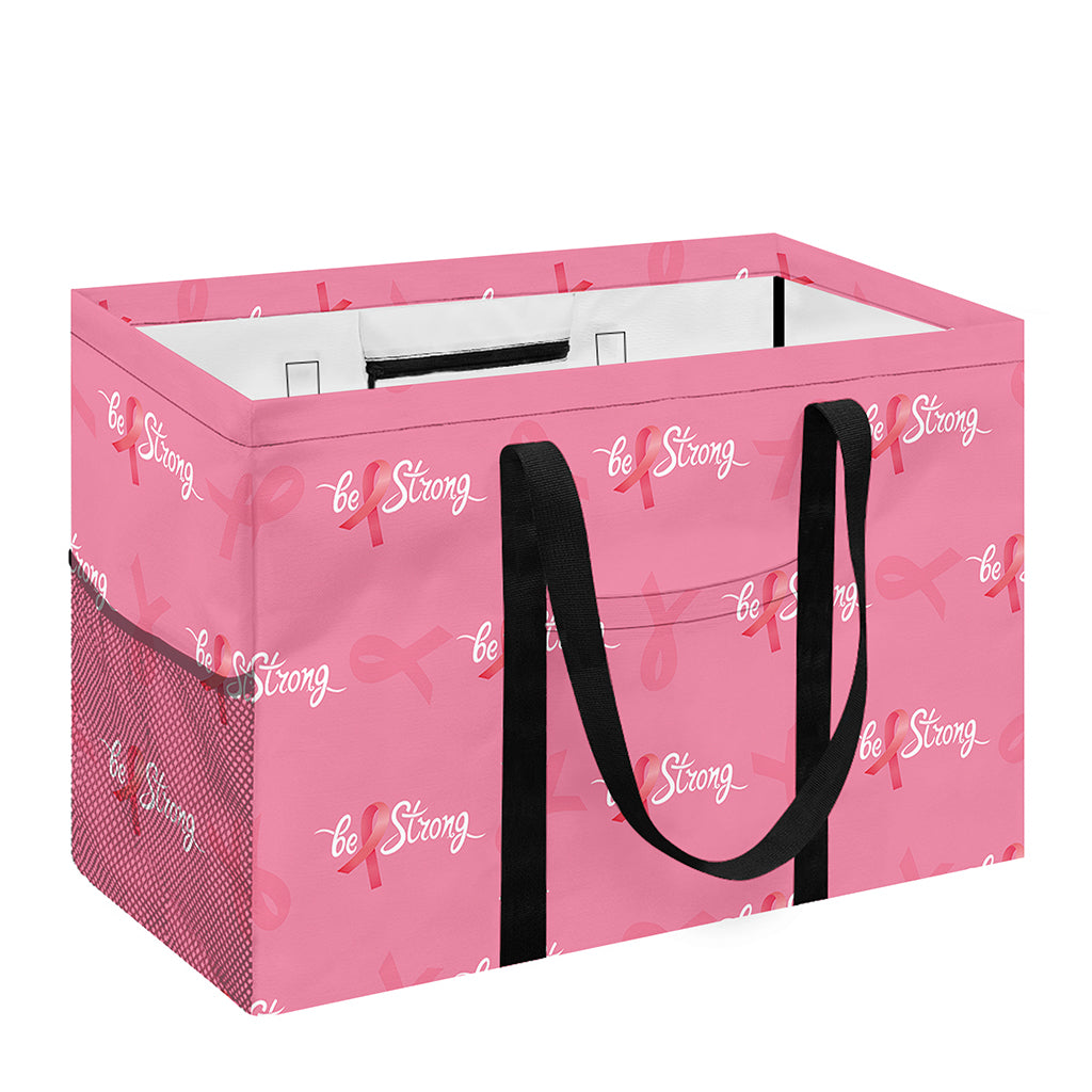 Be Strong Breast Cancer Pattern Print Utility Tote Bag