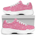 Be Strong Breast Cancer Pattern Print White Chunky Shoes