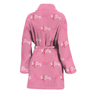 Be Strong Breast Cancer Pattern Print Women's Bathrobe