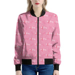 Be Strong Breast Cancer Pattern Print Women's Bomber Jacket